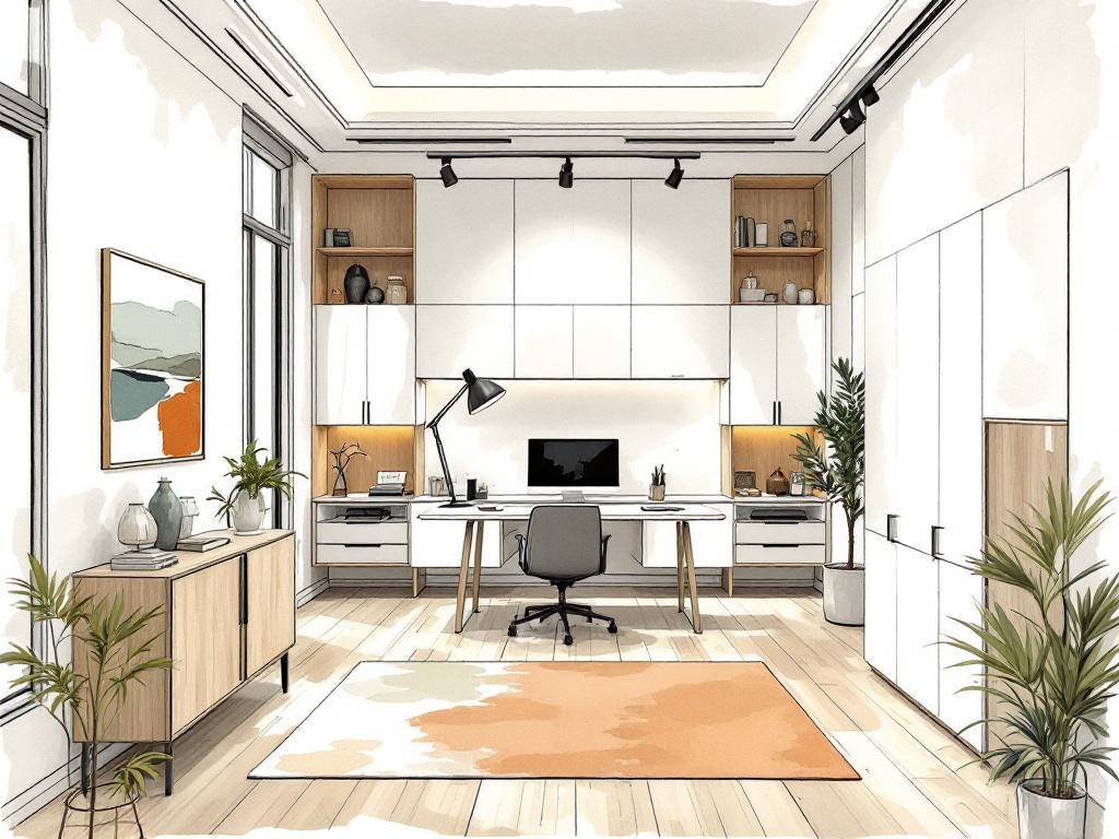 Bureau sur mesure conçu par un architecte d'intérieur à Aix-les-Bains, design et élégant