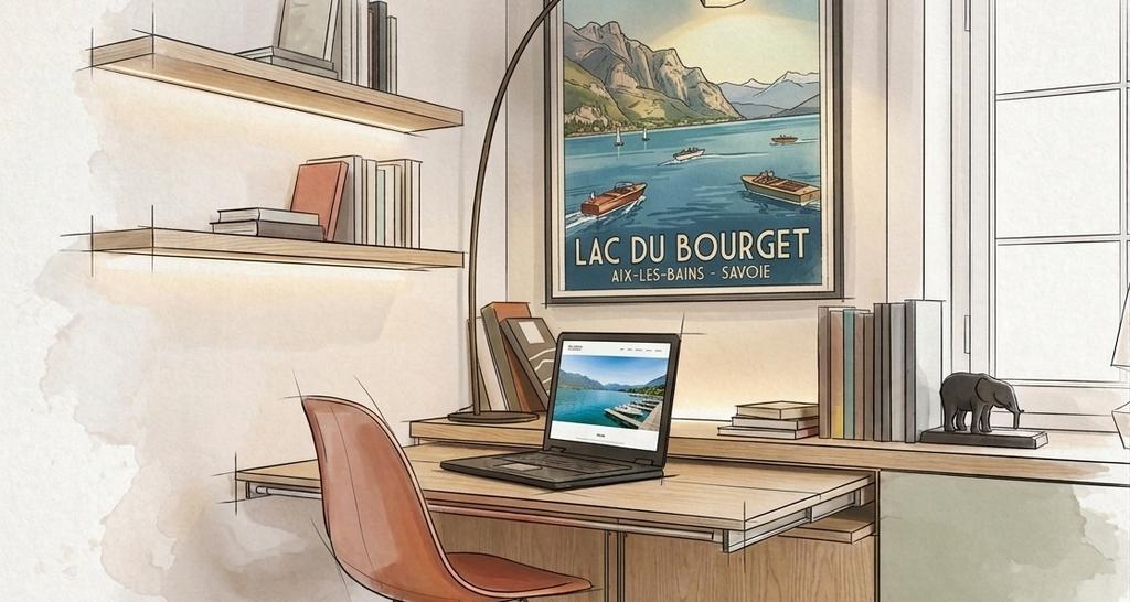 Bureau sur mesure design moderne, flexible, amovible et pratique – Art Intérieur Agencement Aix-les-Bains