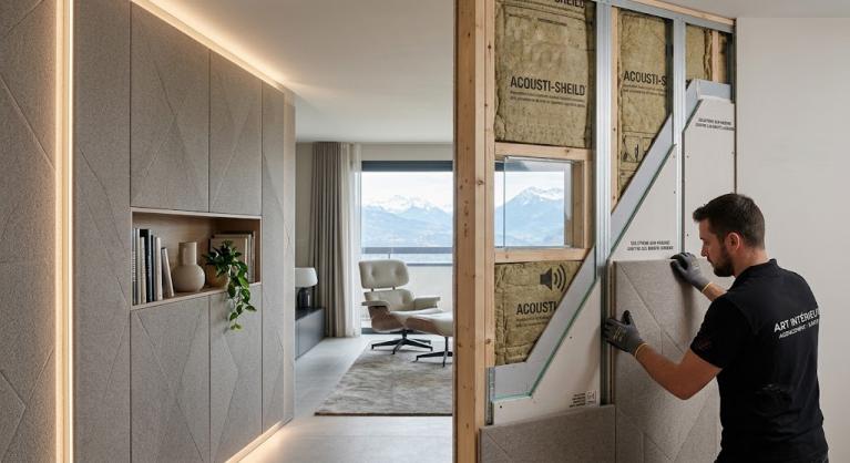 Cloison phonique sur mesure – isolation acoustique intérieure Aix-les-Bains – Art Intérieur Agencement