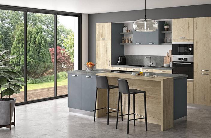 Cuisine avec îlot central sur mesure – cuisiniste Aix-les-Bains, Savoie (73) – Art Intérieur Agencement