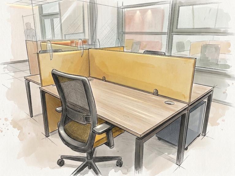 aménagement de bureau avec panneaux acoustiques sur mesure aixlesbains