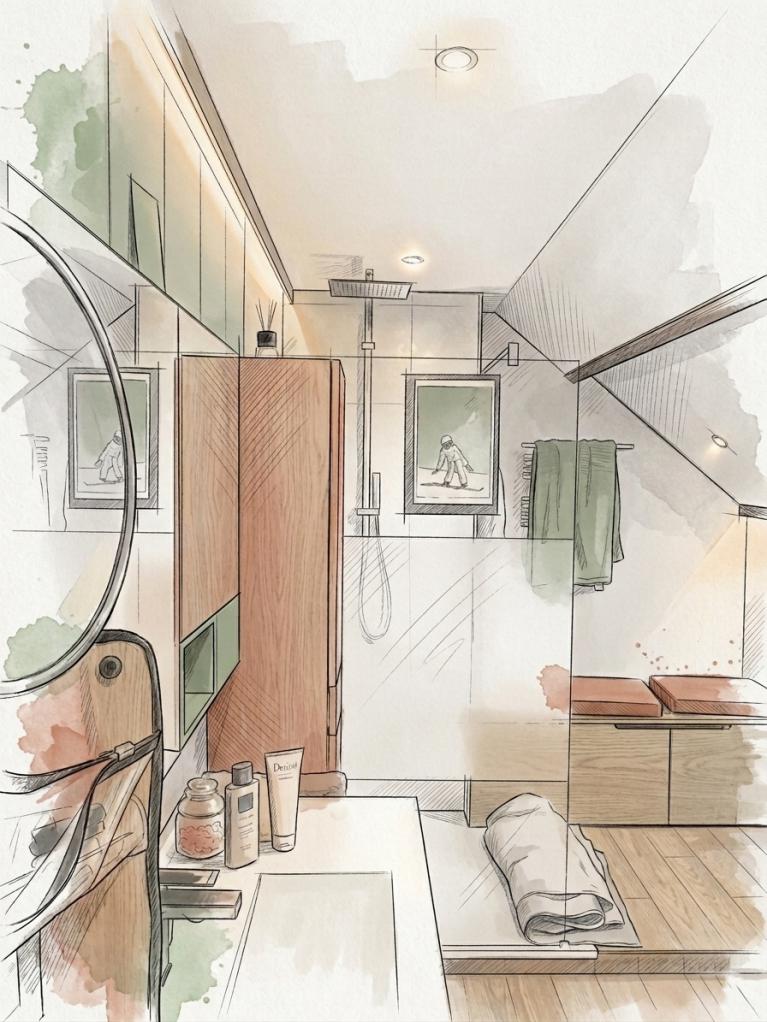 Réalisation complète salle de bain et buanderie intégrée sur mesure – Art Intérieur Agencement, Savoie