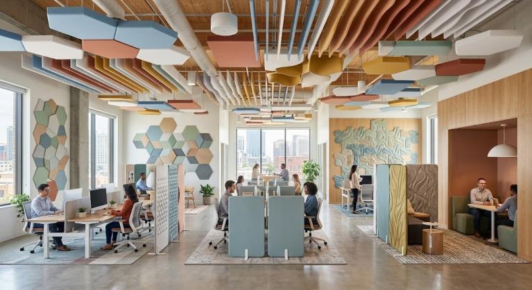 Solutions acoustiques en entreprise et espaces professionnels – agencement sur mesure Savoie (73) – Art Intérieur Agencement, Aix-les-Bains