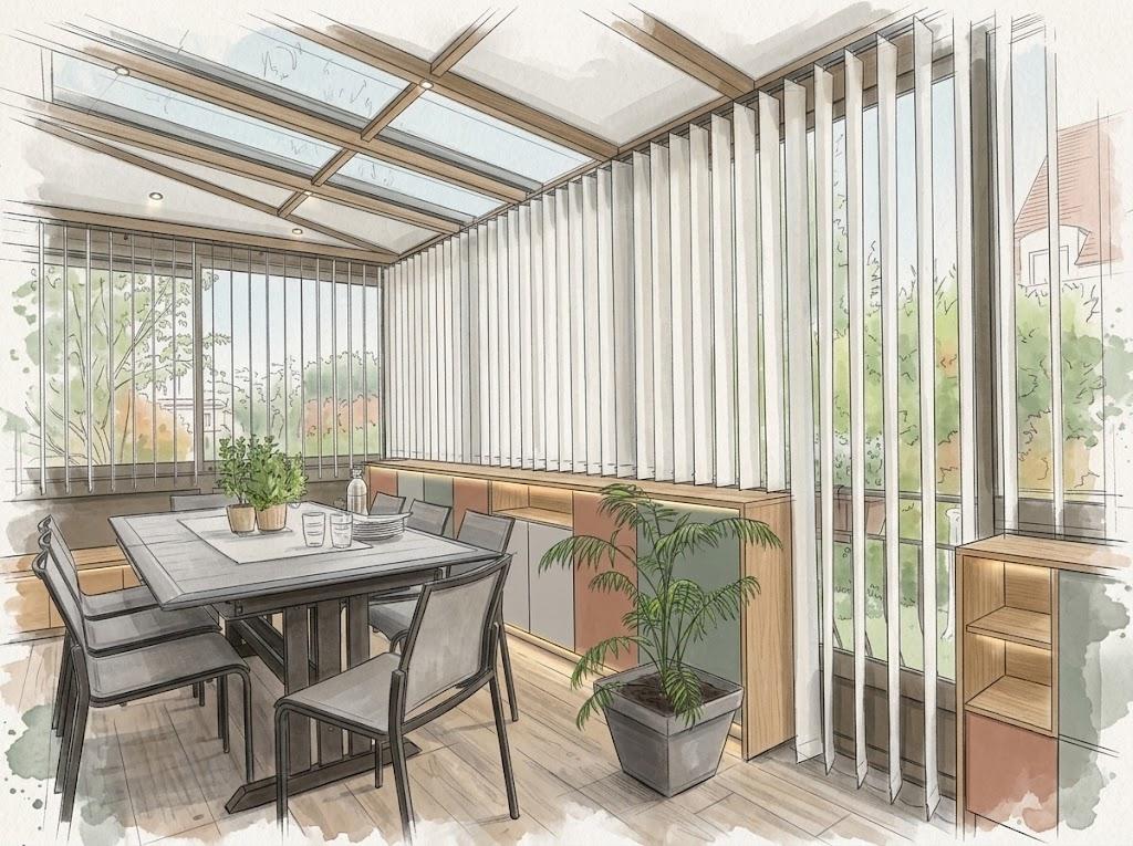 Store californien Luxaflex anti-chaleur blanc pour véranda – pose en Savoie, Art Intérieur Aix-les-Bains