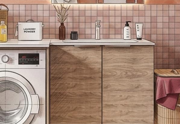 Plan vasque sur mesure avec rangements intégrés – meuble salle de bain contemporain, Aix-les-Bains
